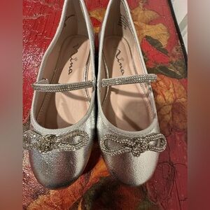 Nina Shoes Silver Kids kendalla / Little Girl Dress Shoes